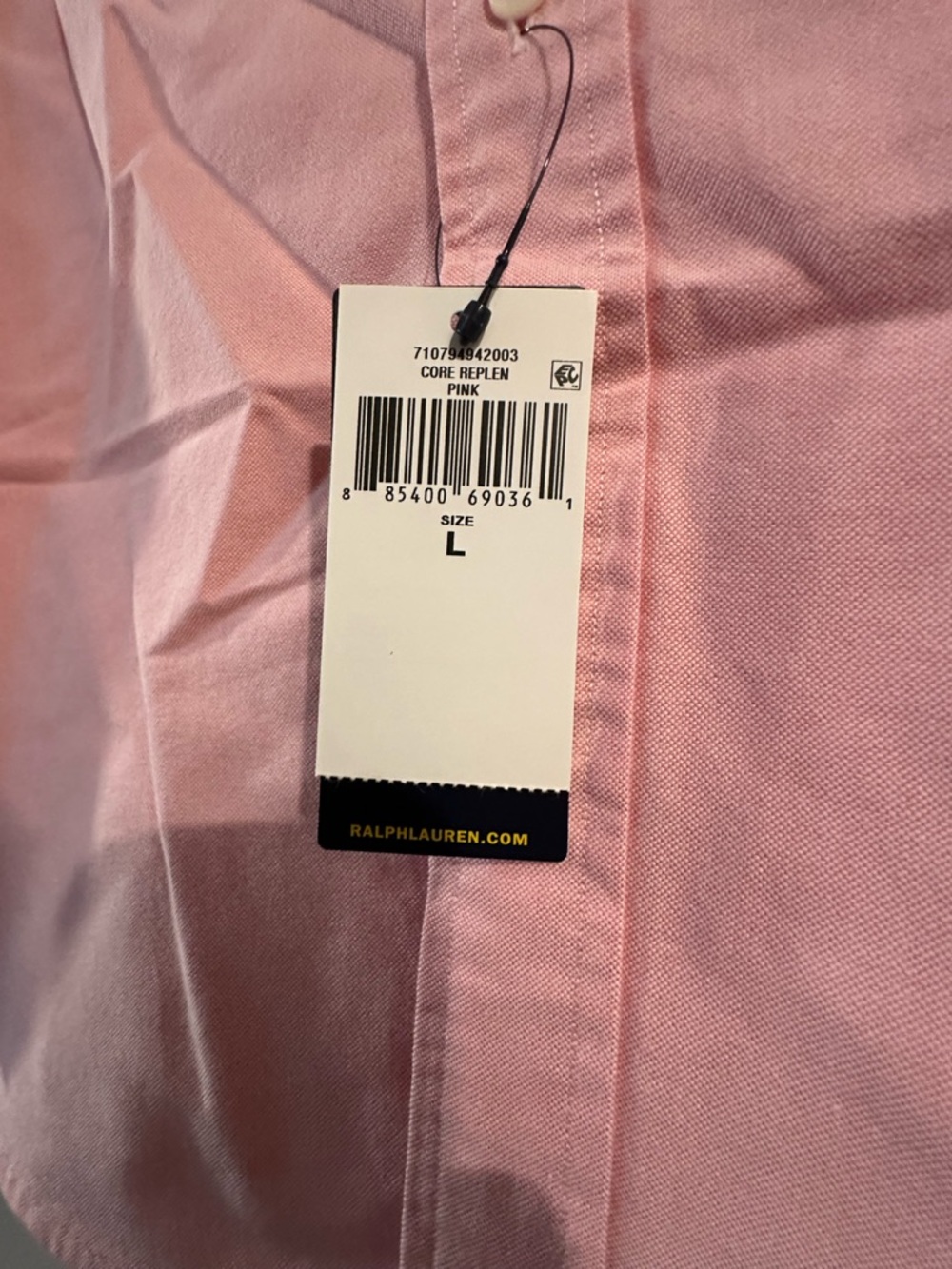 Polo Ralph Lauren Short-Sleeve Button-Down Polo Shirt in Light Pink - Picture 2 of 2